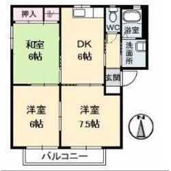 ヴェルデュール日吉台　B棟の物件間取画像